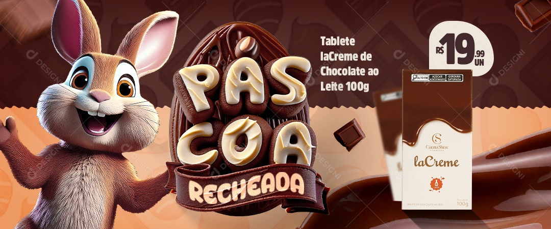 Banner Supermercado Páscoa Recheada Social Media PSD Editável