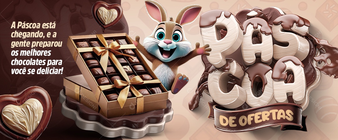 Banner Supermercado Páscoa de Ofertas Social Media PSD Editável