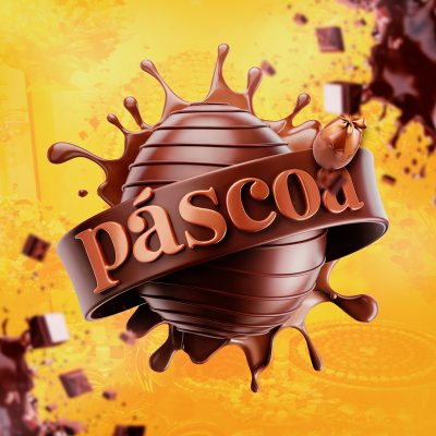 Páscoa Selo 3D Para Composição PSD Editável