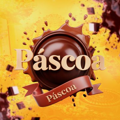 Páscoa Selo 3D Para Composição PSD Editável