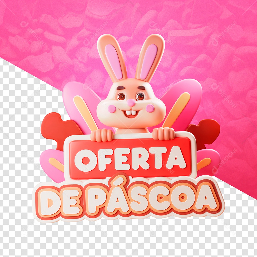Ofertas de Páscoa Selo 3D para Composição PSD