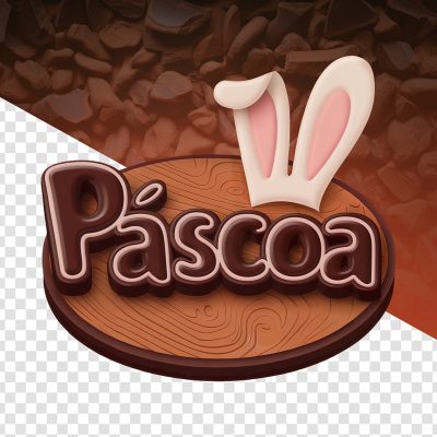Páscoa Selo 3D Para Composição PSD Editável