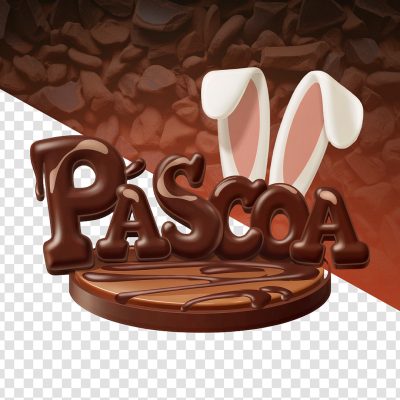 Páscoa Selo 3D Para Composição PSD Editável