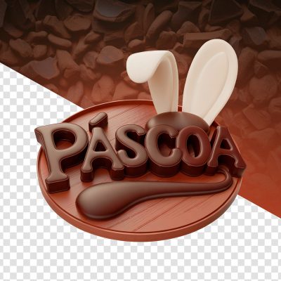 Páscoa Selo 3D Para Composição PSD Editável
