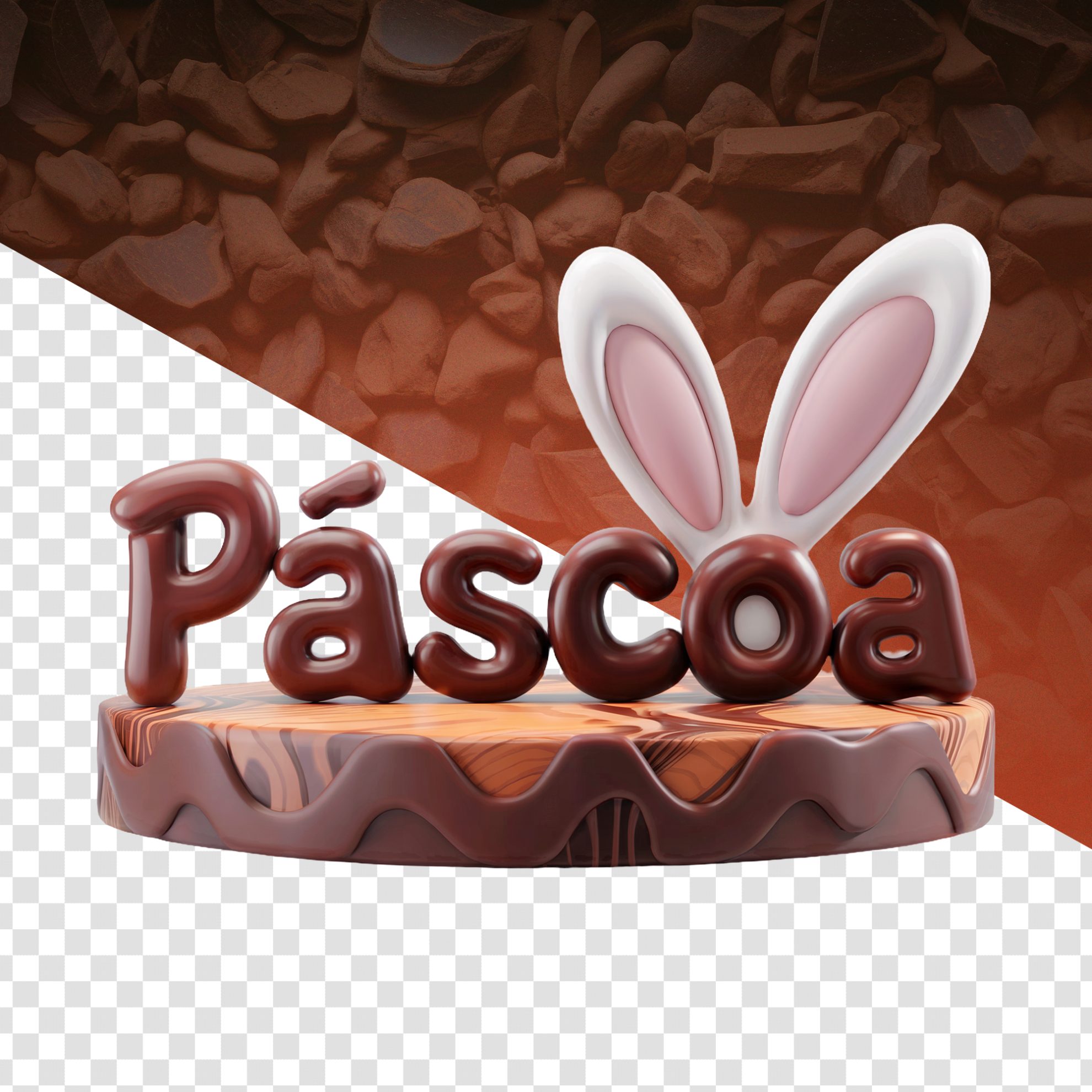 Páscoa Selo 3D Para Composição PSD Editável