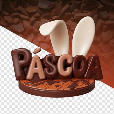 Páscoa Selo 3D Para Composição PSD Editável