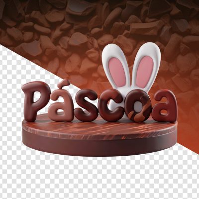 Páscoa Selo 3D Para Composição PSD Editável