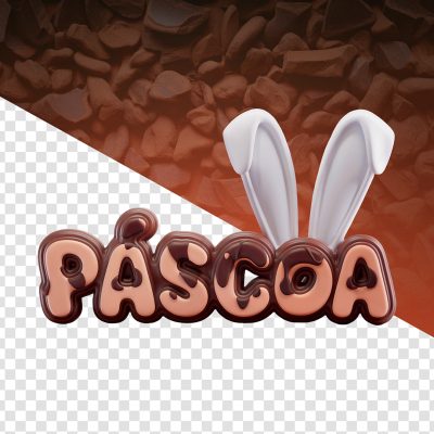 Páscoa Selo 3D Para Composição PSD Editável