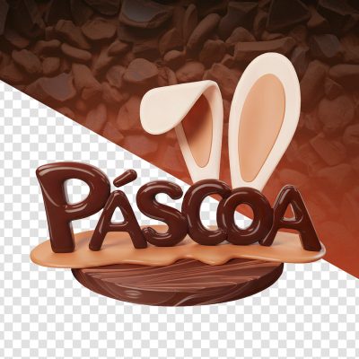 Páscoa Selo 3D Para Composição PSD Editável