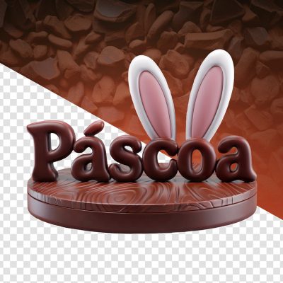 Páscoa Selo 3D Para Composição PSD Editável