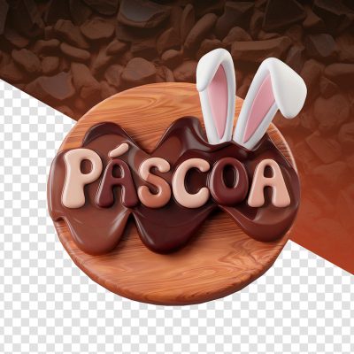 Páscoa Selo 3D Para Composição PSD Editável