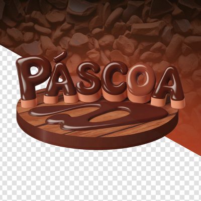 Páscoa Selo 3D Para Composição PSD Editável