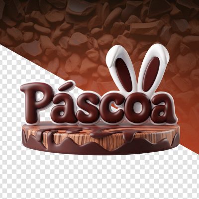 Páscoa Selo 3D Para Composição PSD Editável