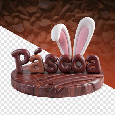 Páscoa Selo 3D Para Composição PSD Editável