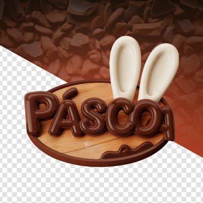 Páscoa Selo 3D Para Composição PSD Editável