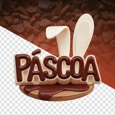 Páscoa Selo 3D Para Composição PSD Editável