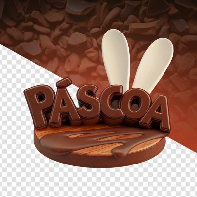Páscoa Selo 3D Para Composição PSD Editável