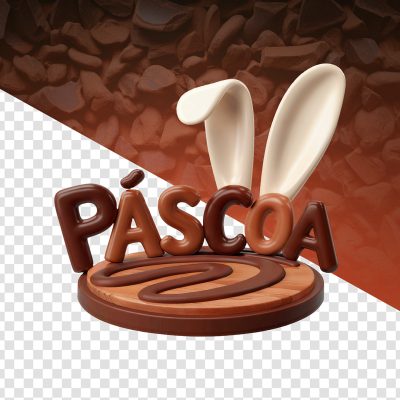 Páscoa Selo 3D Para Composição PSD Editável