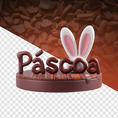 Páscoa Selo 3D Para Composição PSD Editável