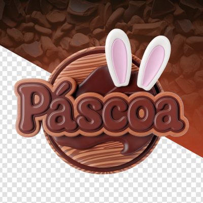 Páscoa Selo 3D Para Composição PSD Editável
