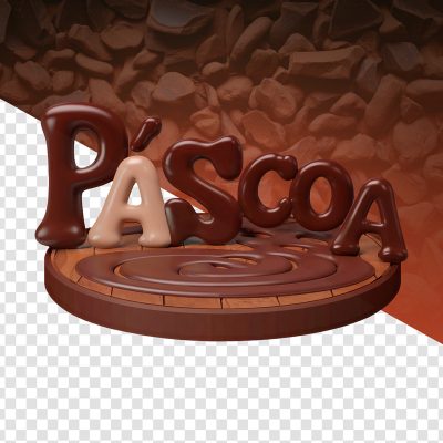 Páscoa Selo 3D Para Composição PSD Editável