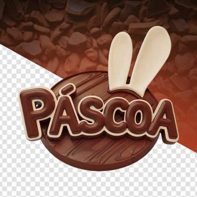 Páscoa Selo 3D Para Composição PSD Editável