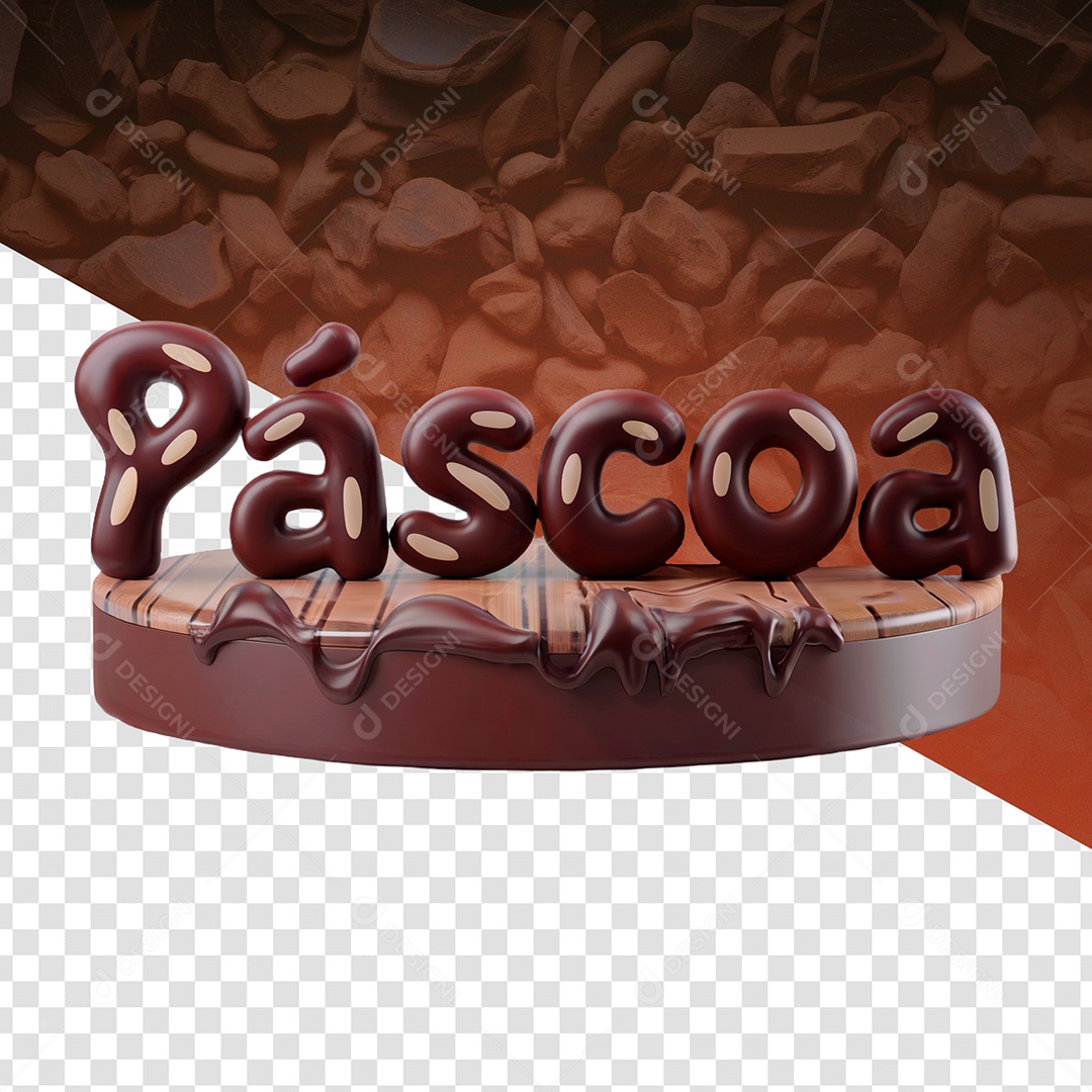 Páscoa Selo 3D Para Composição PSD Editável