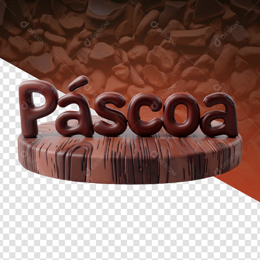 Páscoa Selo 3D Para Composição PSD Editável