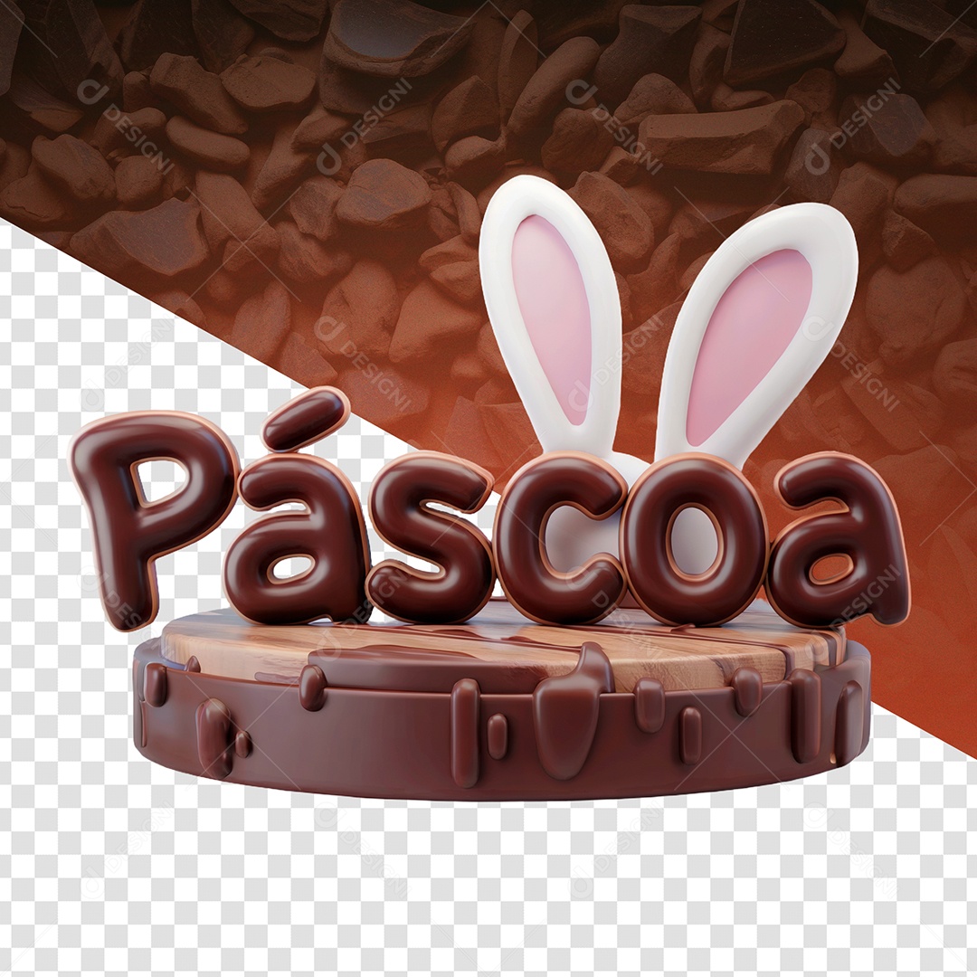 Páscoa Selo 3D Para Composição PSD Editável