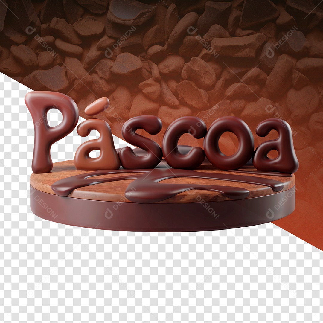 Páscoa Selo 3D Para Composição PSD Editável