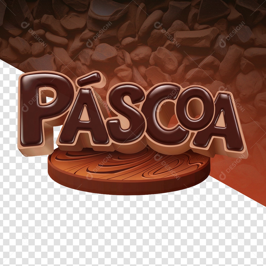 Páscoa Selo 3D Para Composição PSD Editável