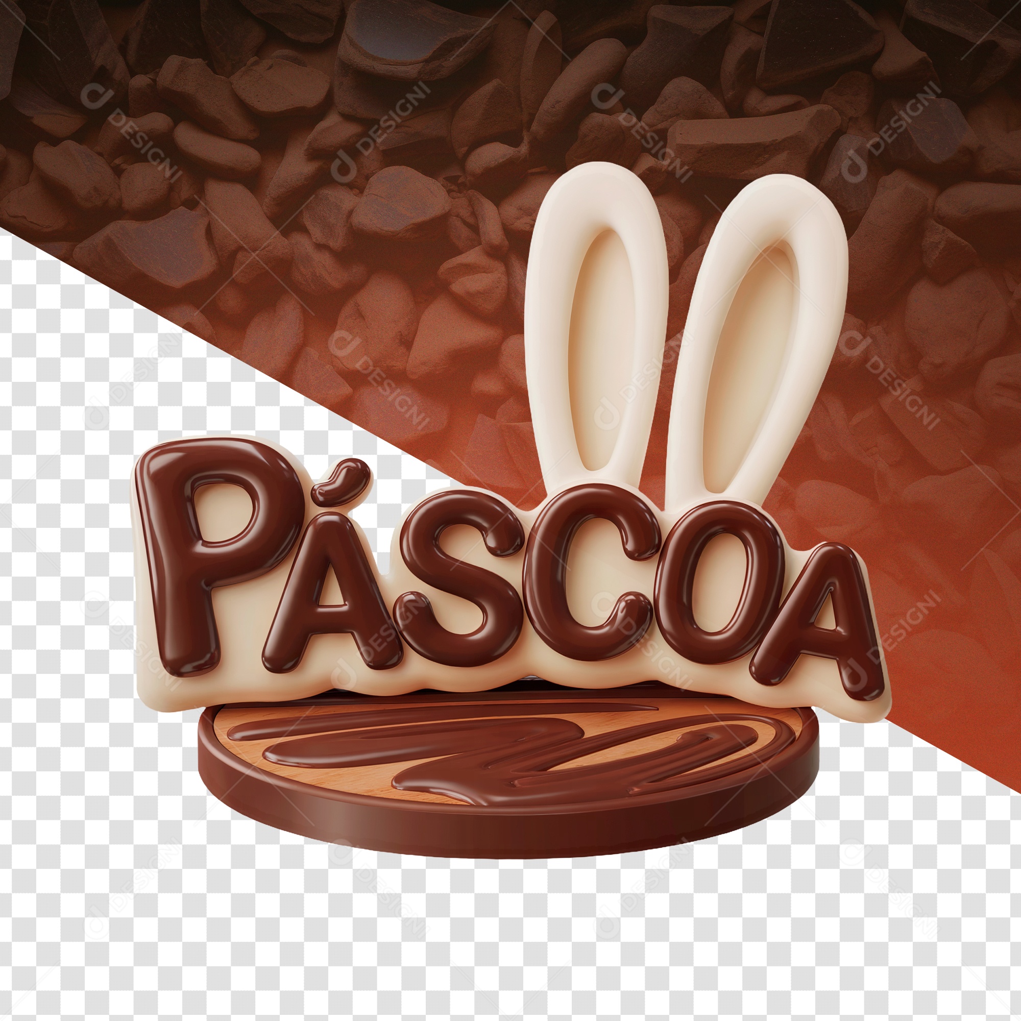 Páscoa Selo 3D Para Composição PSD Editável