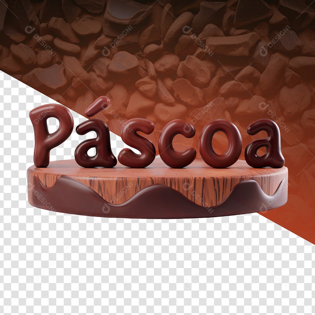 Páscoa Selo 3D Para Composição PSD Editável