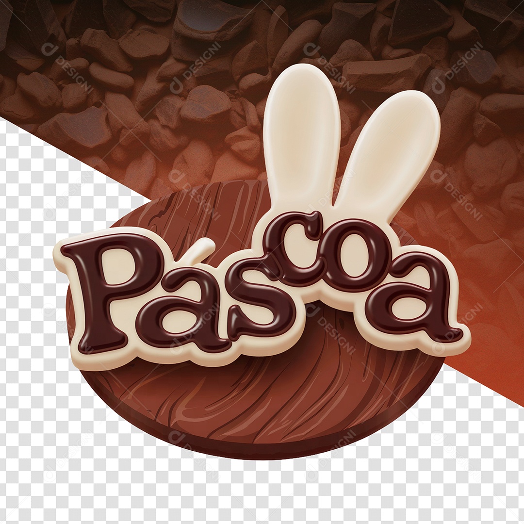 Páscoa Selo 3D Para Composição PSD Editável