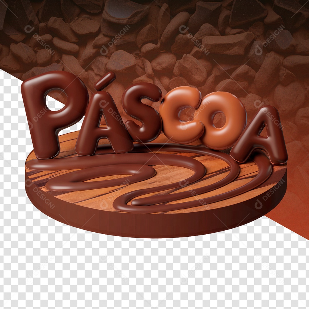 Páscoa Selo 3D Para Composição PSD Editável