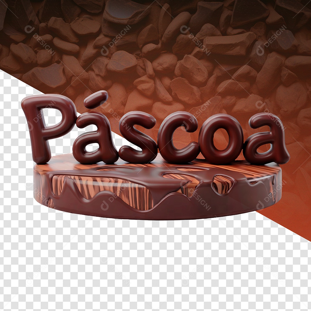 Páscoa Selo 3D Para Composição PSD Editável