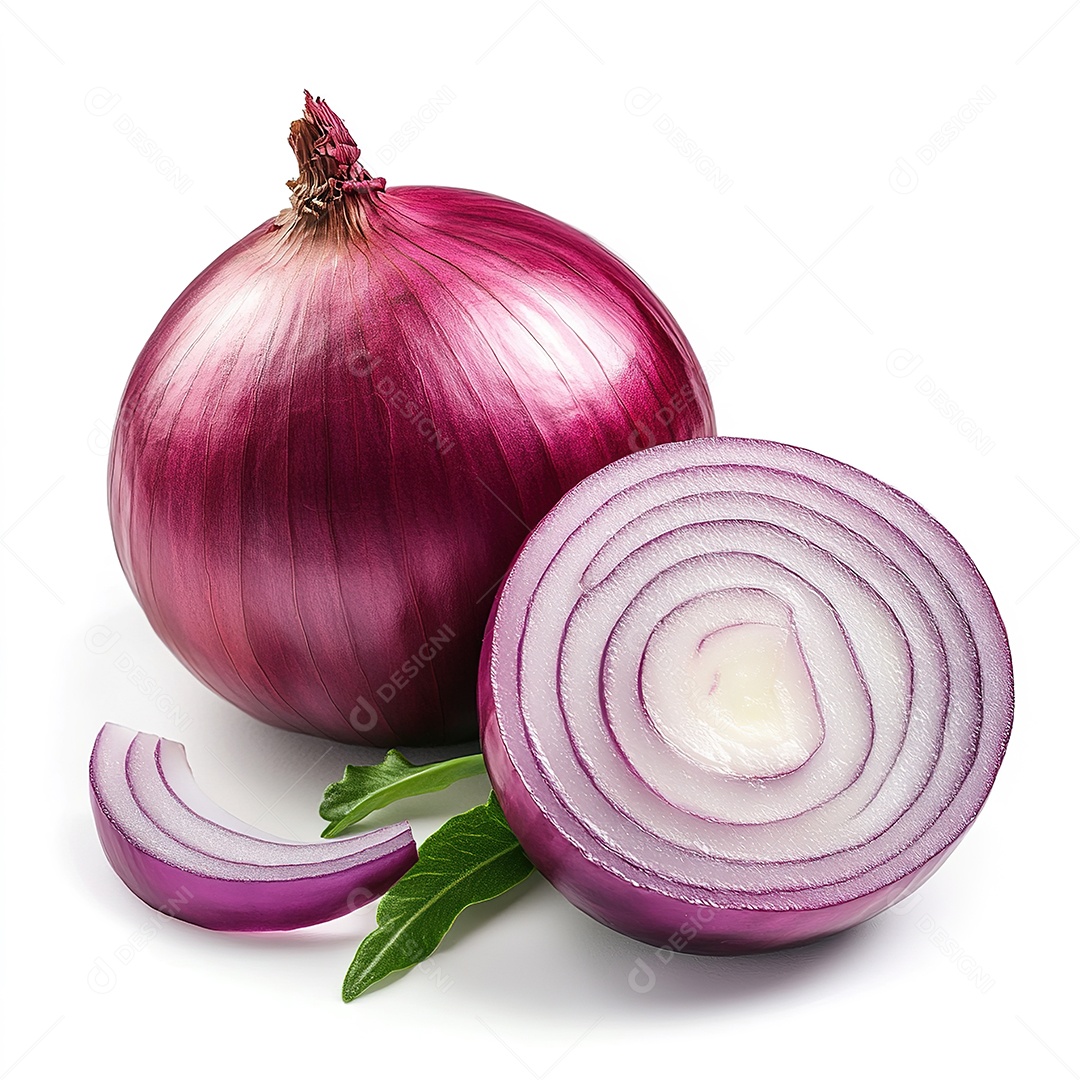 Cebola fresca isolada no branco