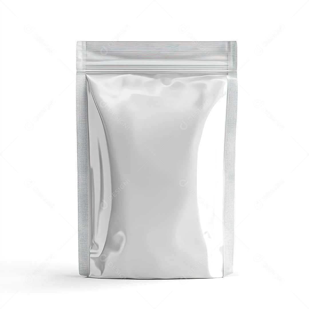 Bolsa de embalagem vazia isolada no branco