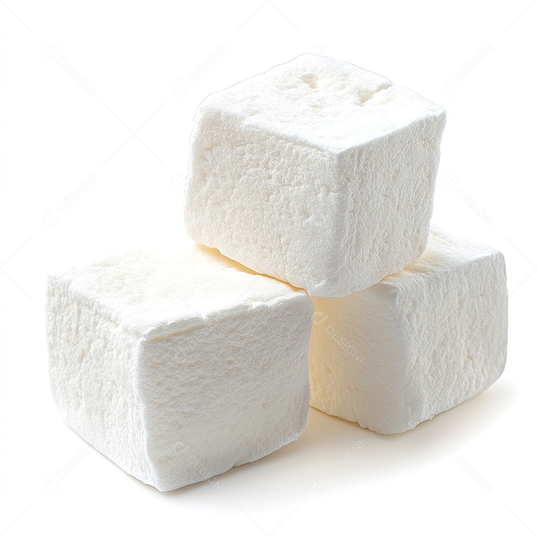 Marshmallows em branco isolados