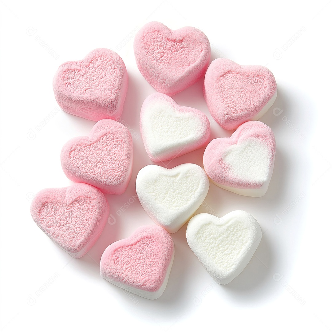 Marshmallows em branco isolados