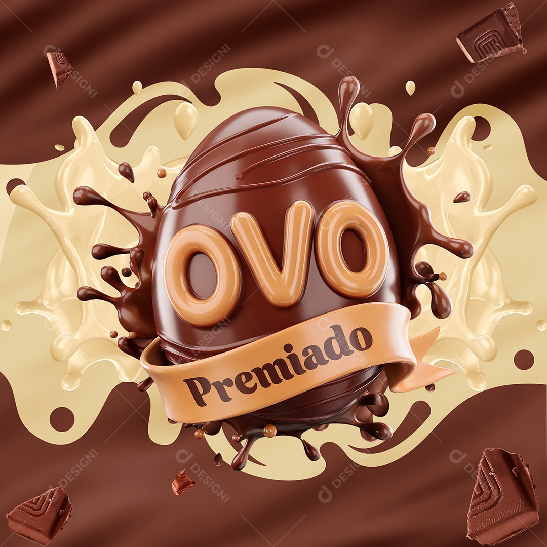 Ovo Premiado Selo 3D Para Composição PSD Editável