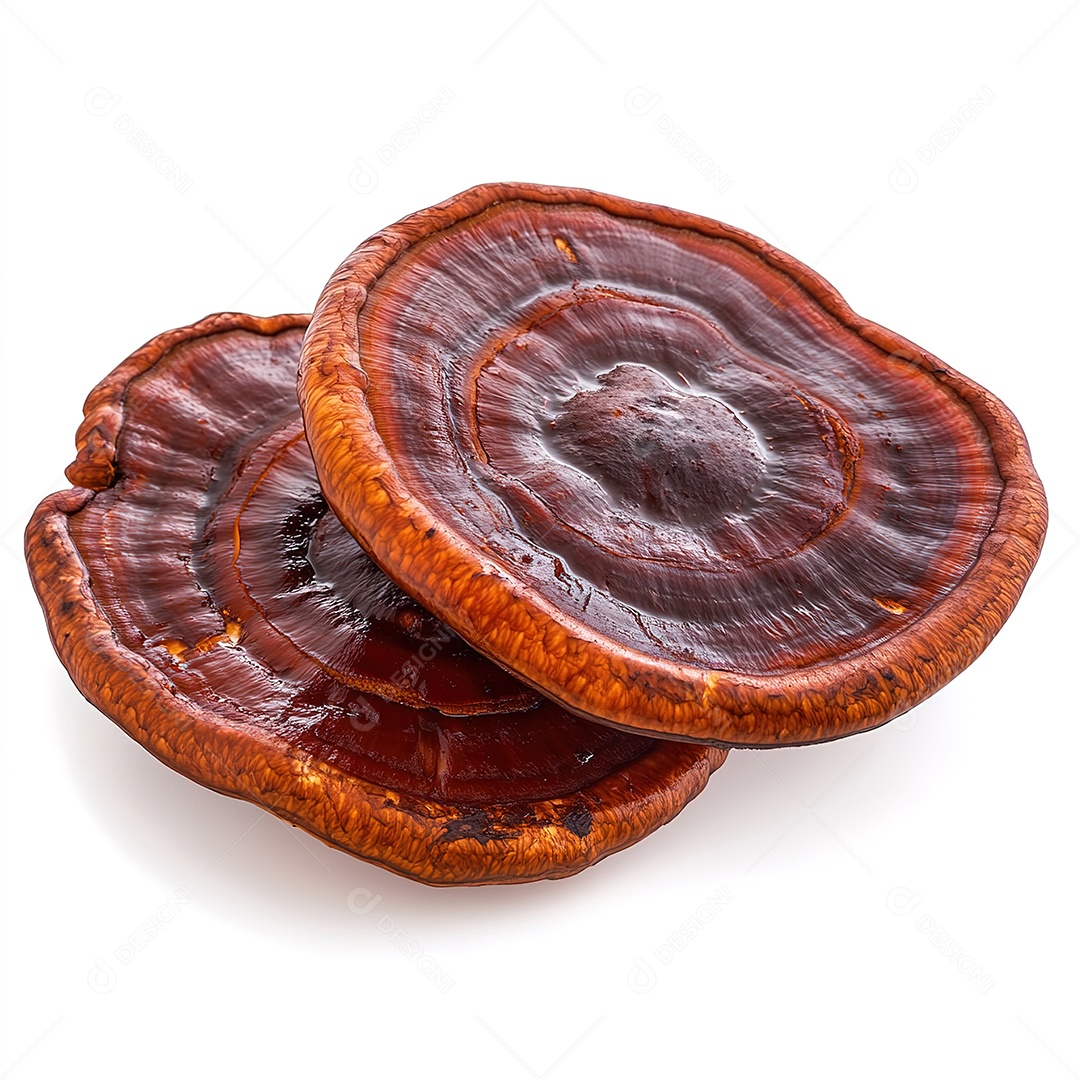 Cogumelo Reishi isolado em fundo branco