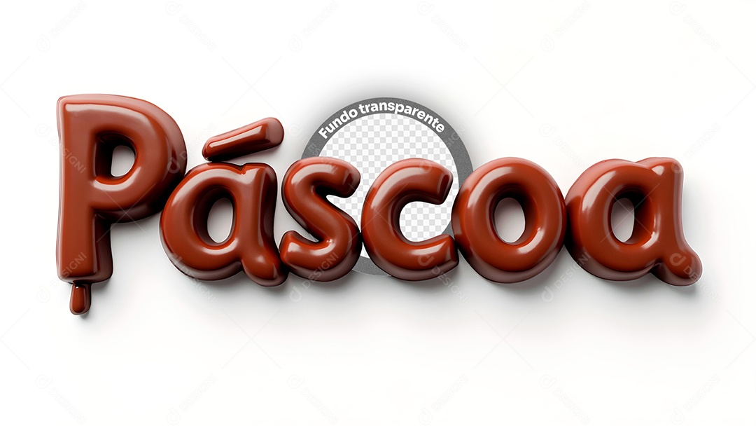 Selo 3D Páscoa Para Composição PSD Editável