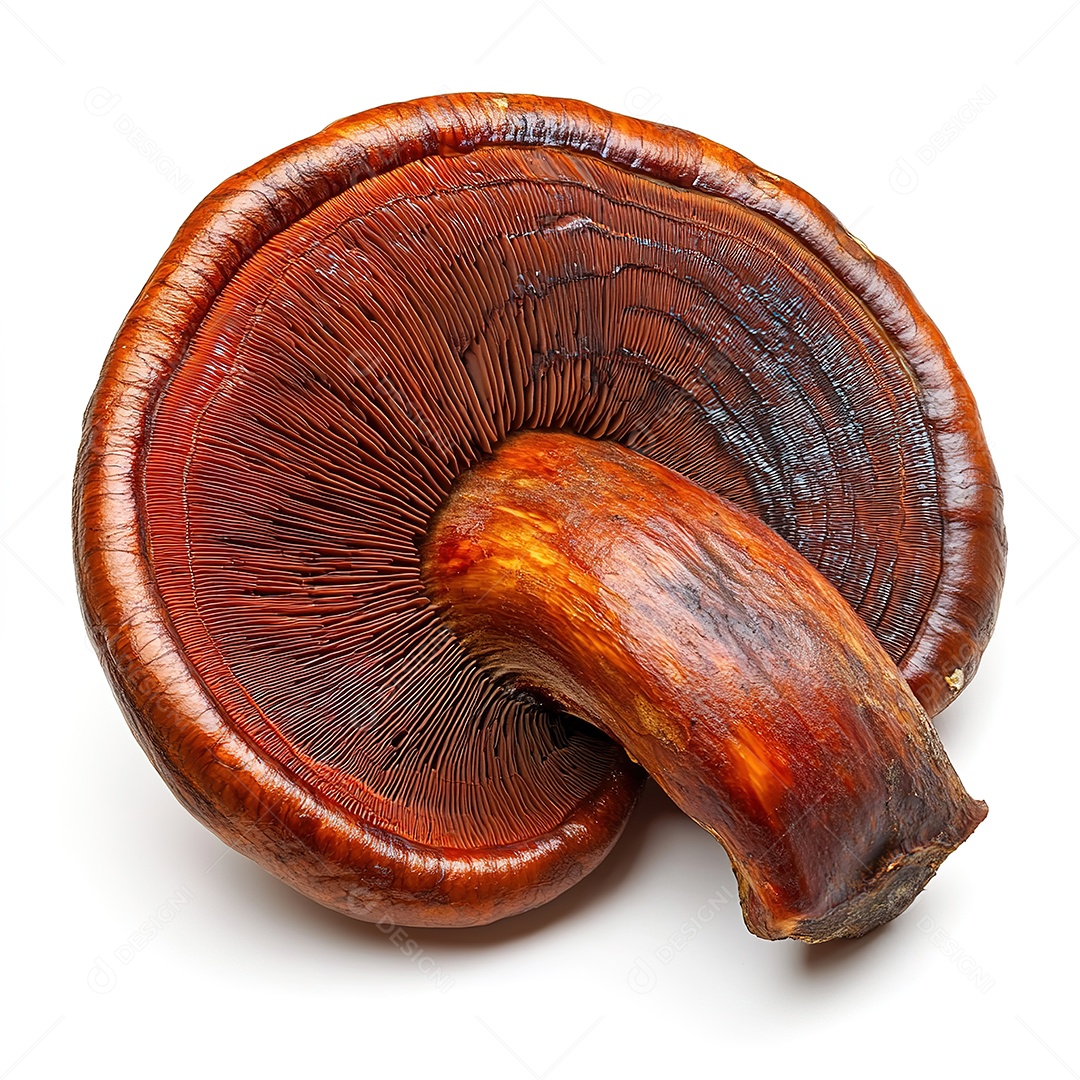 Cogumelo Reishi isolado em fundo branco