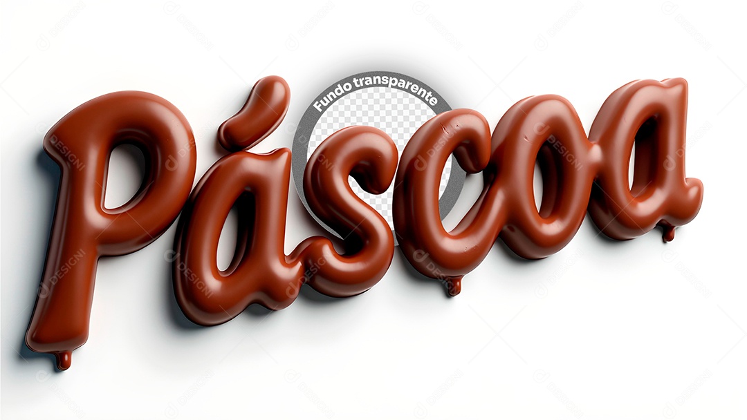 Selo 3D Páscoa Para Composição PSD Editável