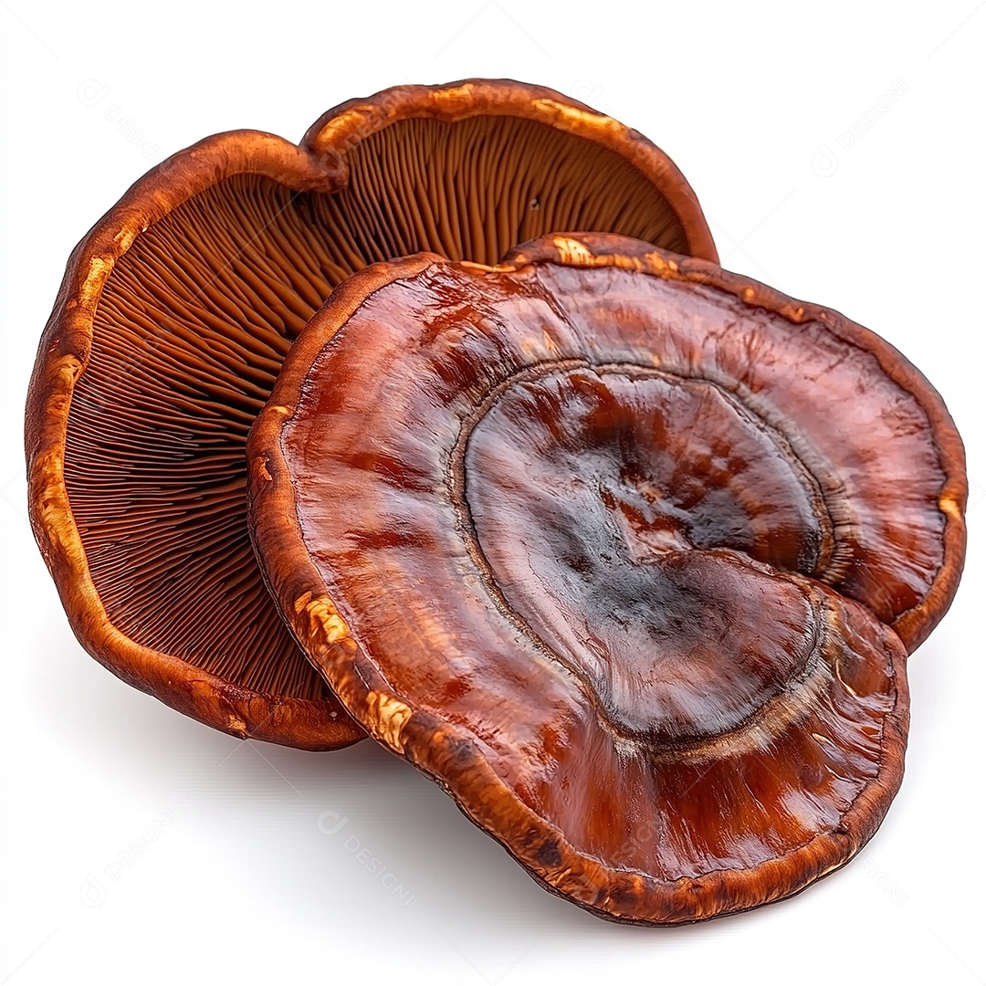 Cogumelo Reishi isolado em fundo branco