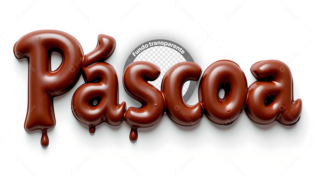 Selo 3D Páscoa Para Composição PSD Editável