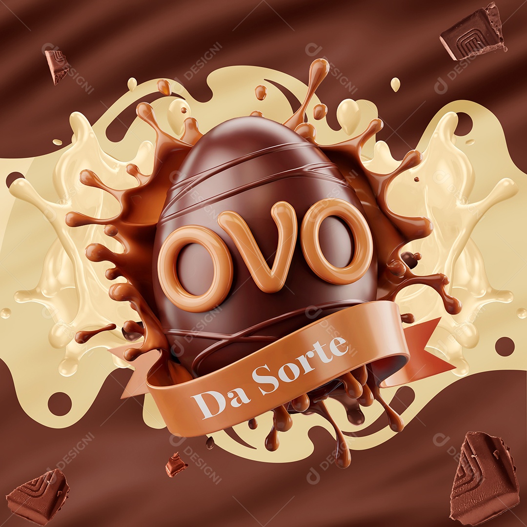 Ovoda Sorte Selo 3D Para Composição PSD Editável