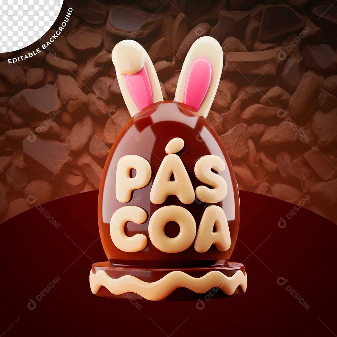 Páscoa Selo 3D Para Composição PSD Editável