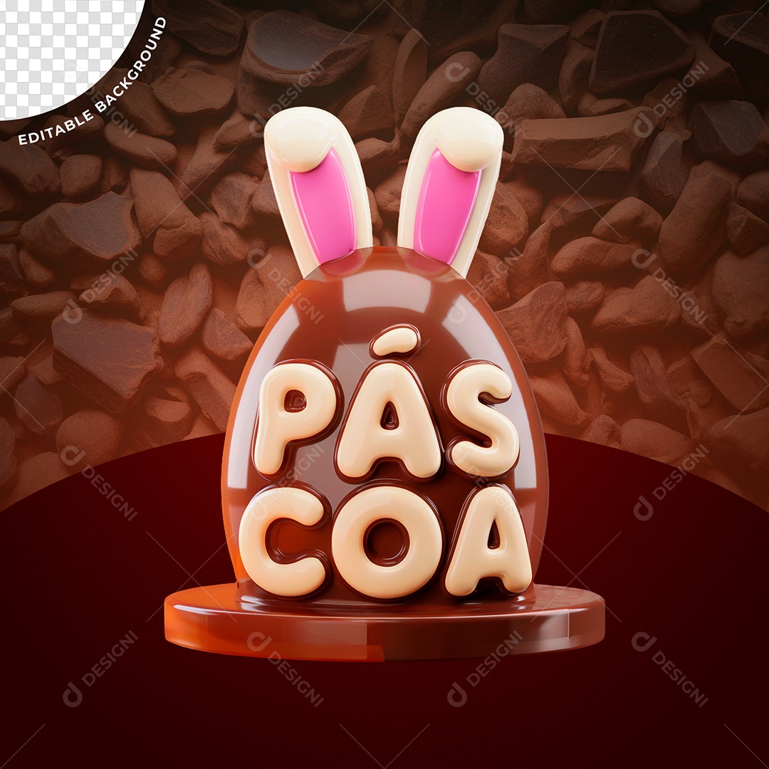 Páscoa Selo 3D Para Composição PSD Editável